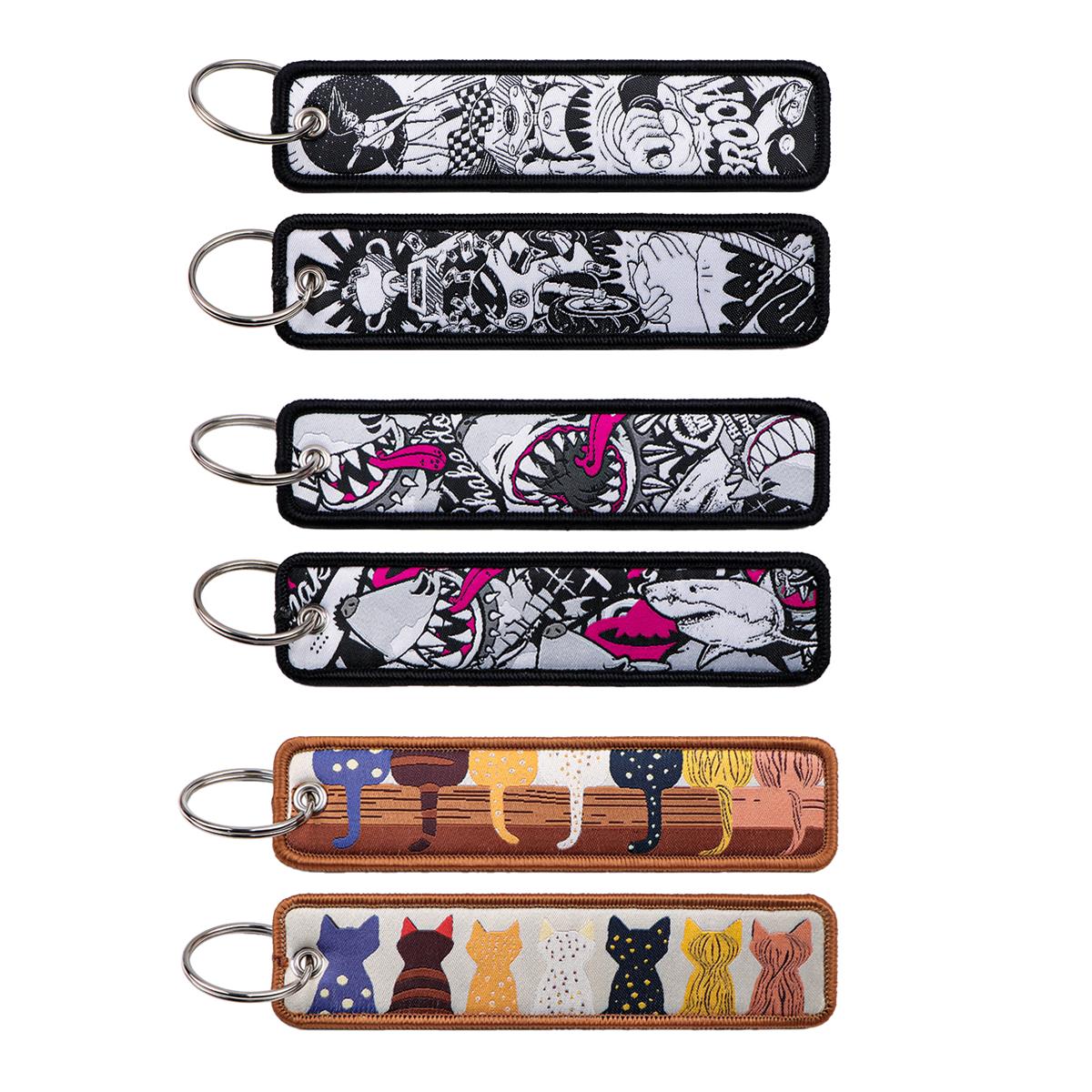 Car Accessories Quotation - 1 Pezzo Portachiavi Ricamato Anime Shark
