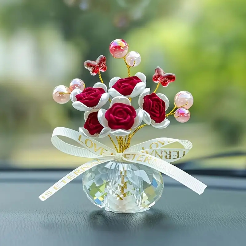 Car Accessories Walmart - Ornamento per cruscotto con rosa in