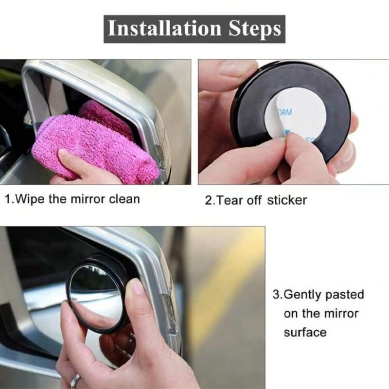 Car Blind Spot Mirror - 2 Pezzi Specchietto Convesso Rotondo per