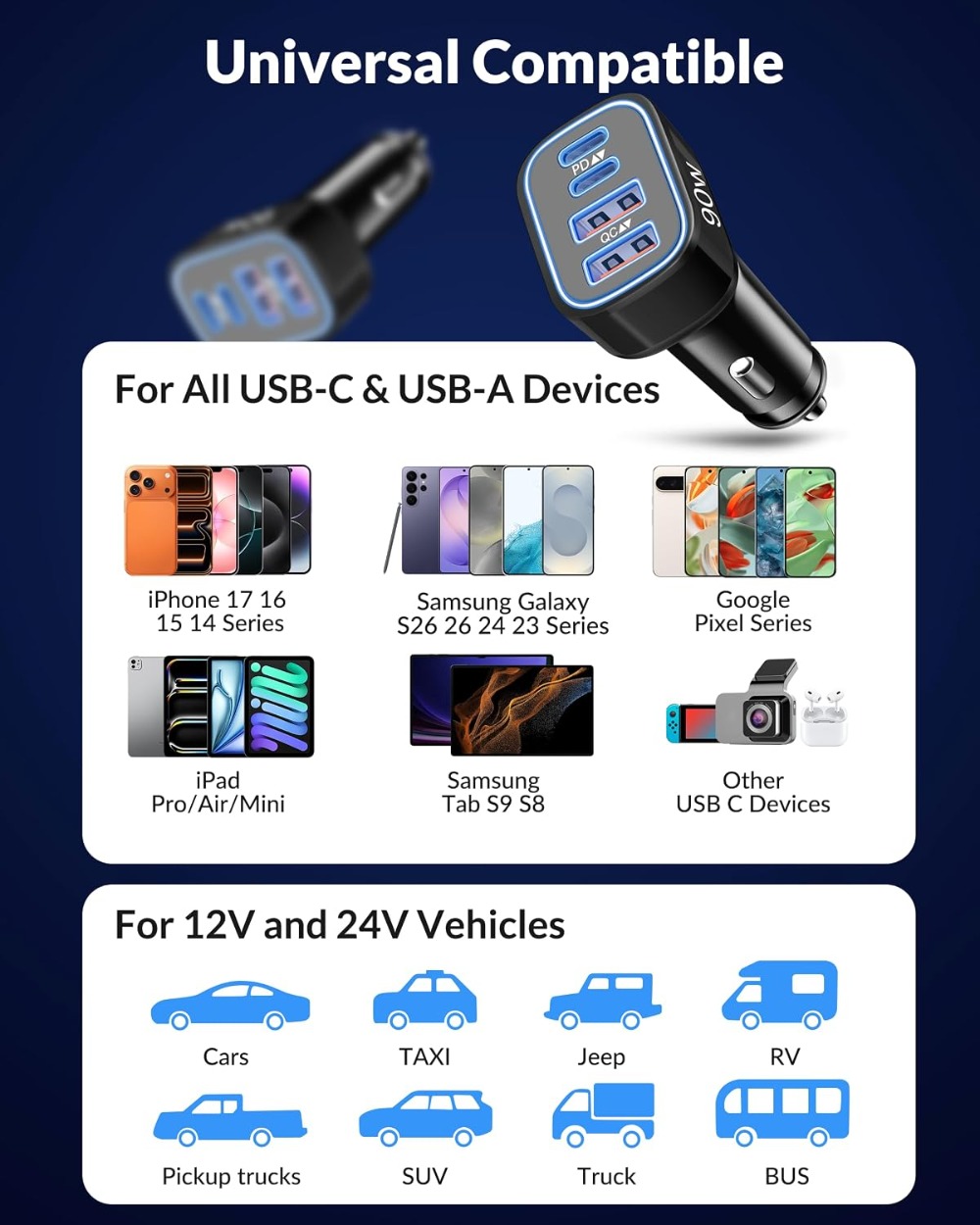 Caricabatterie da Auto USB-C 9 - Car Accessories Qc recensione e prezzo